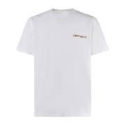 Carhartt Wip Vit Bomull T-shirt med Logotyp White, Herr