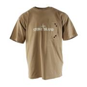 Stone Island Beige Oversized T-shirt för Herrar Beige, Herr