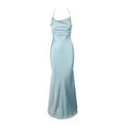 Actualee Damklänning Polyester Elegant Stil Blue, Dam