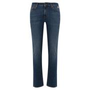 Roy Roger's Slim Denim Byxor med Knappstängning Blue, Herr