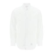 Thom Browne Klassisk Poplin Skjorta med Button-Down Krage White, Herr