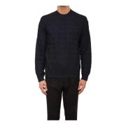 Emporio Armani Blå Pullover Tröja Stilren Mode Blue, Herr