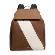 Bally Stilig läder ryggsäck Brown, Herr