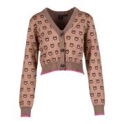 PINKO Mjuk Stickad Kofta Brown, Dam