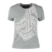 Diesel Bomull T-shirt Gray, Dam