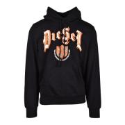 Diesel Bomullsblandning Sweatshirt Black, Herr