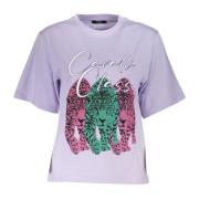 Cavalli Class Lila Kortärmad Slim Fit T-shirt Purple, Dam