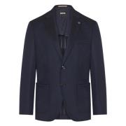 Hugo Boss Ull/Bomull Jacka med 2 Knappar Blue, Herr