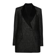 Brunello Cucinelli Sidoblendblazer med hornknapp Green, Dam