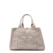 Prada Vintage Pre-owned Canvas totevskor Gray, Dam