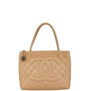 Chanel Vintage Pre-owned Laeder chanel-vskor Beige, Dam