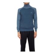 Etro Raglanärmar Blå Turtleneck Tröja Blue, Herr