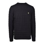 Lyle & Scott Bomull Ull Blandning Tröja Black, Herr