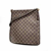 Louis Vuitton Vintage Pre-owned Tyg axelremsvskor Brown, Dam