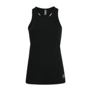 Adidas by Stella McCartney Svart Ribbad Tanktopp Black, Dam