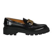 Tod's Läderloafers med Metallkedja Tillbehör Black, Dam