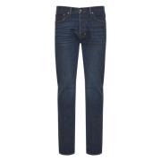 Tom Ford Jeans i Bomullsblandning med Läderlogotyp Blue, Herr