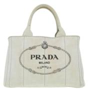 Prada Vintage Pre-owned Canvas prada-vskor White, Dam