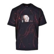 Msgm Bomull T-shirt med unik stil Black, Herr