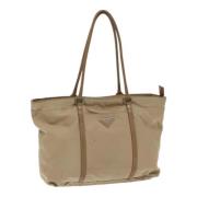 Prada Vintage Pre-owned Nylon prada-vskor Beige, Dam