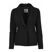 Ermanno Scervino Firenze Jacka Polyester Elastan Black, Dam