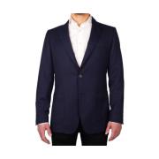 Made in Italia Ull Blazer med Två Knappar Blue, Herr