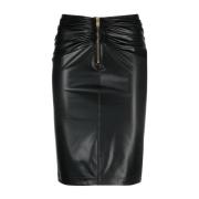 Pinko Leather Skirts Black, Dam