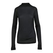 Marella Genomskinlig blus i polyamid Black, Dam