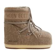 Moon Boot Låg Filt Nero Design Skor Beige, Dam