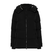 Woolrich Svart dunjacka med metalliskt foder Black, Dam