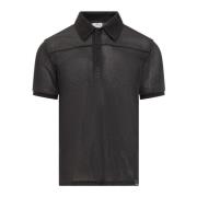 Courrèges Mesh Polo Shirt Black, Herr