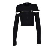 Versace Jeans Couture Elegant Stickad Topp Black, Dam