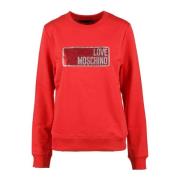 Love Moschino Bomull Elastan Tröja Red, Dam