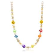 Nialaya Women's Pair of Dice Pearl Choker Multicolor, Dam