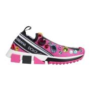 Dolce & Gabbana Rosa Sorrento Crystals Låga Sneakers Pink, Dam