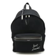 Saint Laurent Vintage Pre-owned Canvas ryggsckar Black, Dam