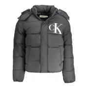 Calvin Klein Svart jacka med avtagbar huva Black, Herr