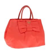 Prada Vintage Pre-owned Nylon handvskor Red, Dam