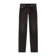 Diesel Svart Bomullsblandning Tvättad Denim Jeans Gray, Herr