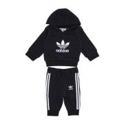 Adidas Barn Hoodie Tracksuit Set Svart/Vit Black, Unisex