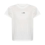 MM6 Maison Margiela Vit Bomull Jersey Crew Neck T-shirt White, Dam