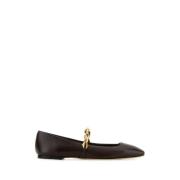 Jimmy Choo Brun Läder Ballerina Brown, Dam