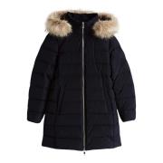 Tommy Hilfiger Heritage Down Tyra Coat med Päls Blue, Dam