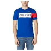 le coq sportif Bomull Tee Vår/Sommar Kollektion Blue, Herr