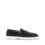 Tod's Blå Mocka Slip-On Platta Skor Blue, Herr