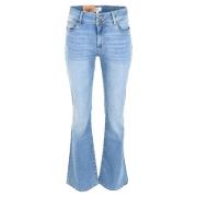 DNM Pure Flare jeans i mörkblå denim Blue, Dam