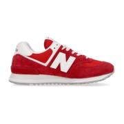 New Balance Röd låg sneaker läder mocka Red, Herr