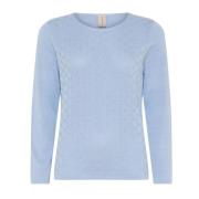 Skovhuus Feminin O-Neck Pullover Ljusblå Blue, Dam