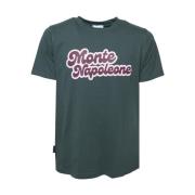 Family First Grön Rund Hals Bomull T-shirt Montenapoleone Green, Herr