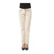 By Byblos Slim Fit Jeans med fram- och bakfickor Beige, Dam